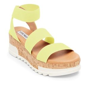 Steve Madden Bandi Platform Wedge Sandal Yellow